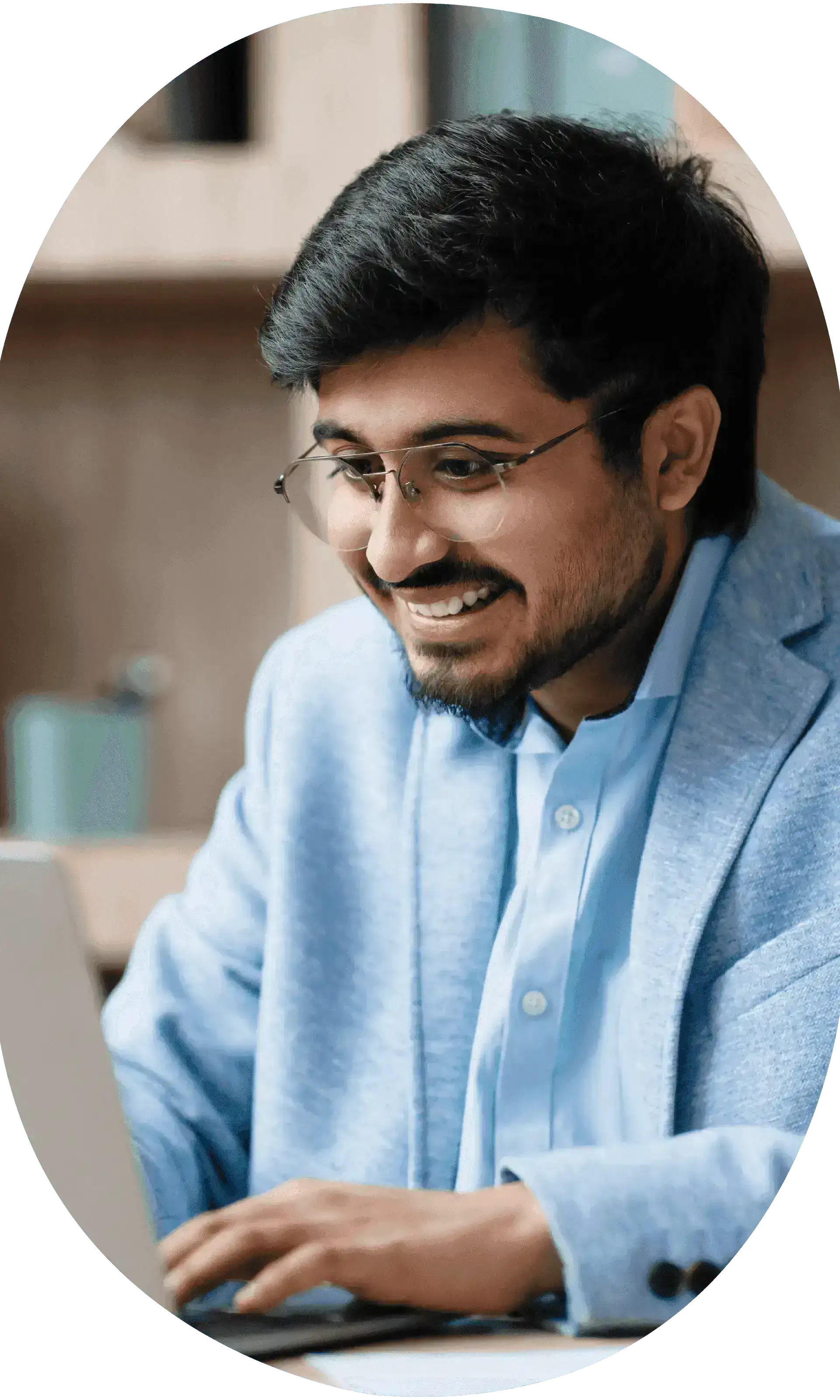 Professional man working on a laptop